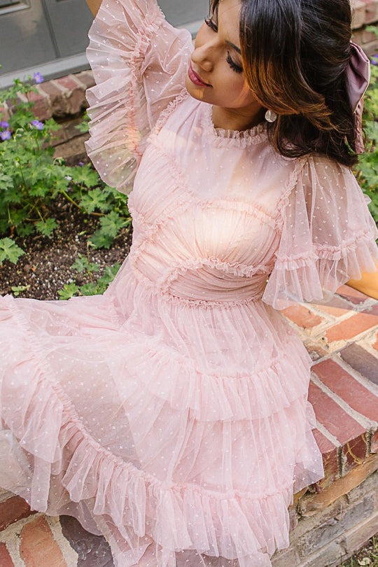 Short Whimsical Dress in Blush