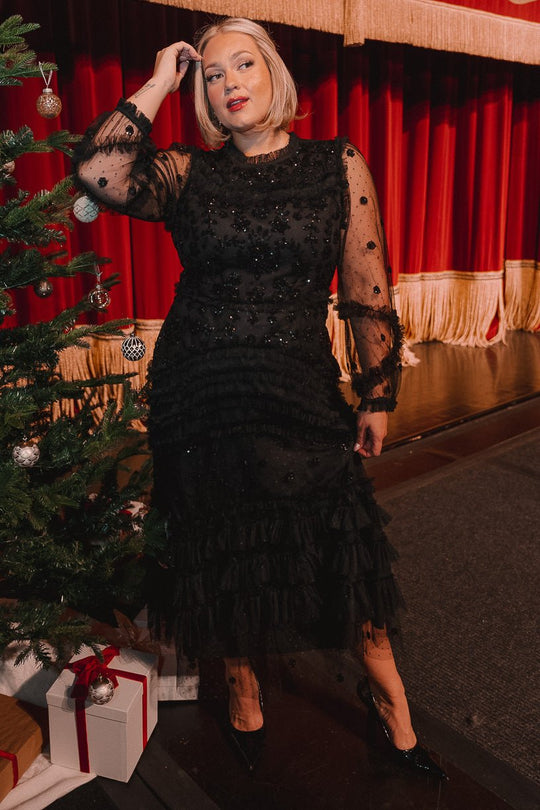 Claire Dress in Black Sequin