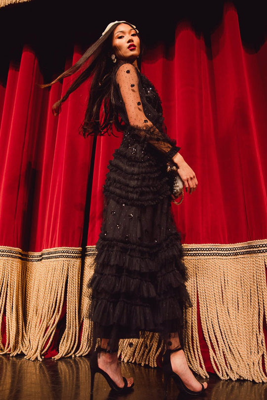 Claire Dress in Black Sequin