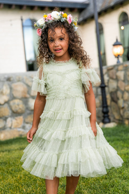 Mini Whimsical Dress in Sage