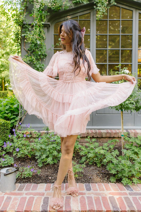 Short Whimsical Dress in Blush