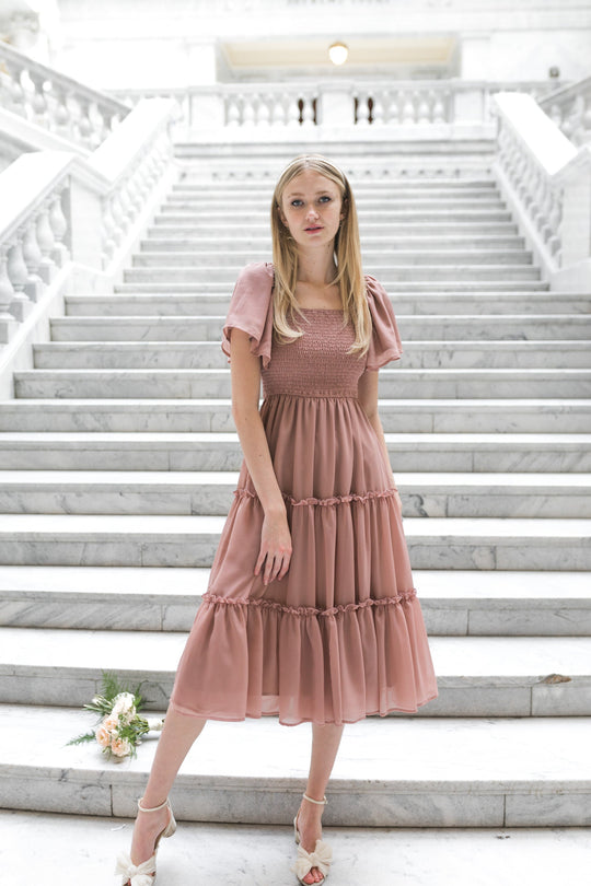 Ellie Dress in Dusty Rose