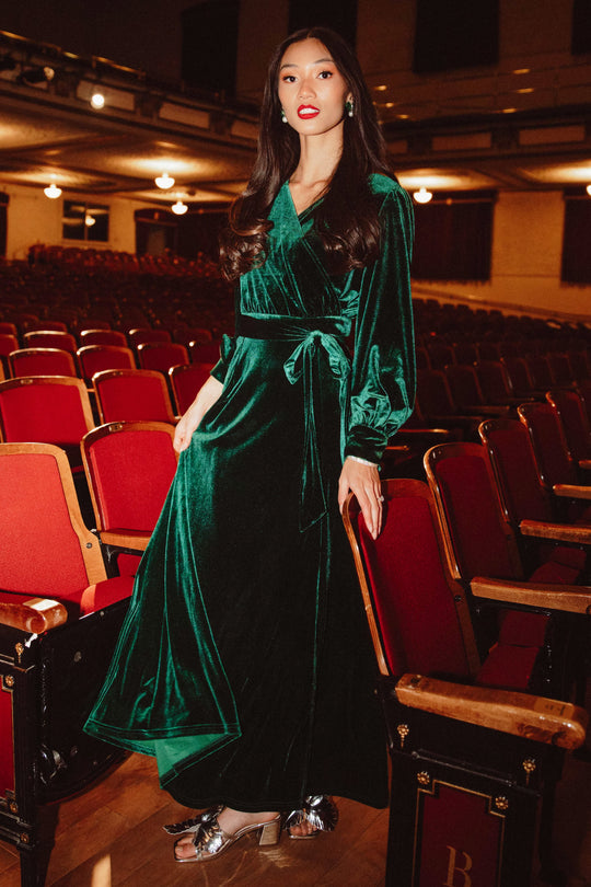 Andie Dress in Emerald Velvet