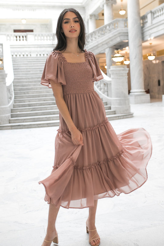 Ellie Dress in Dusty Rose