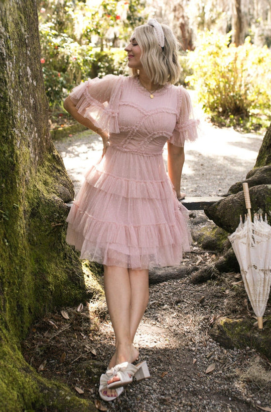 Short Whimsical Dress in Blush