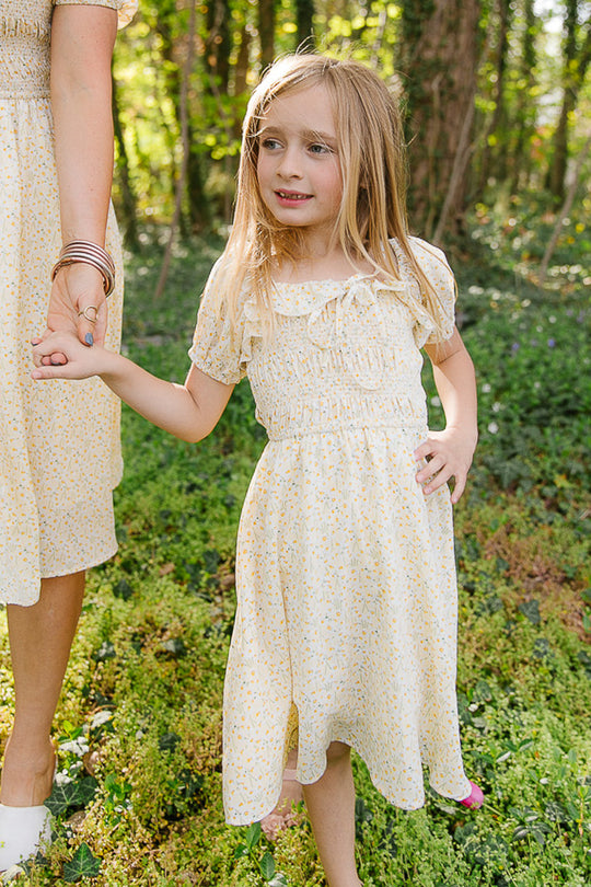 Mini Rae Dress in Yellow Floral