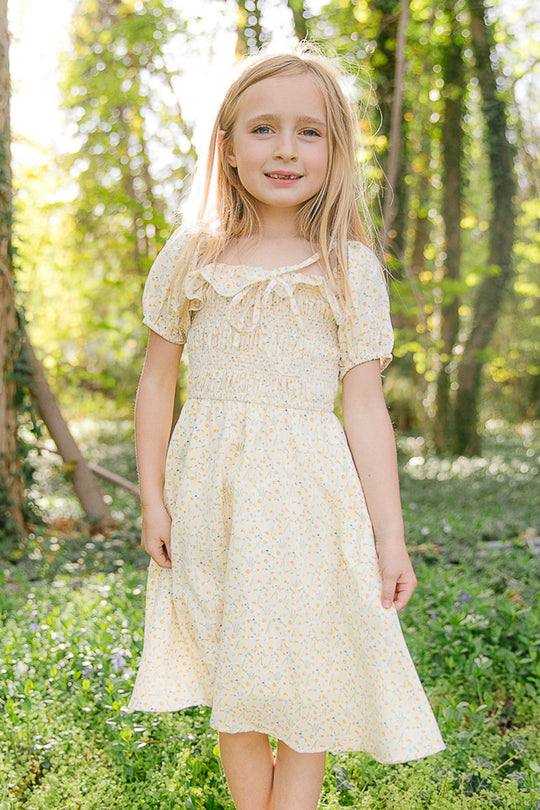 Mini Rae Dress in Yellow Floral