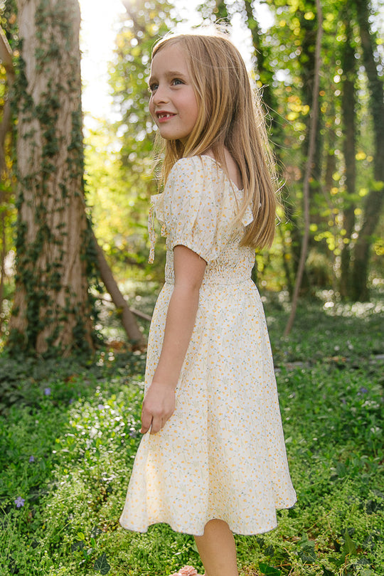Mini Rae Dress in Yellow Floral