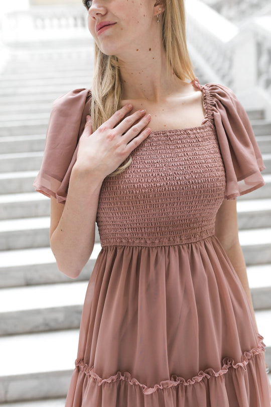 Ellie Dress in Dusty Rose
