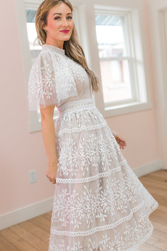 Sicily Dress with Flutter Sleeves