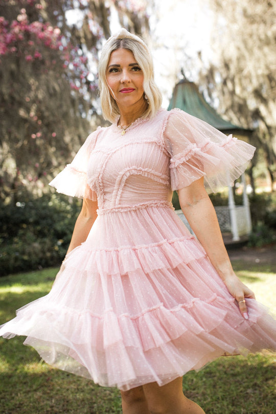 Short Whimsical Dress in Blush