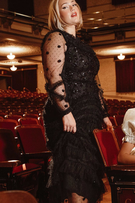 Claire Dress in Black Sequin