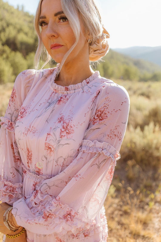 Geneva Dress in Mauve Floral