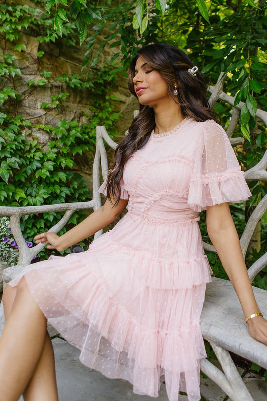 Short Whimsical Dress in Blush