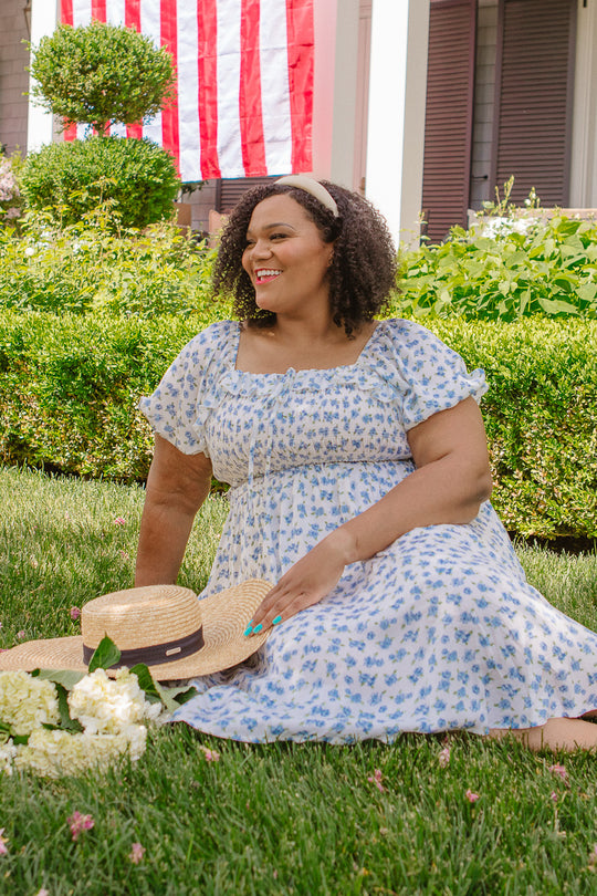 Rae Dress in Blue Floral