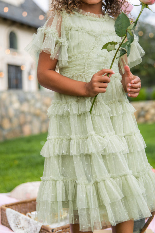 Mini Whimsical Dress in Sage