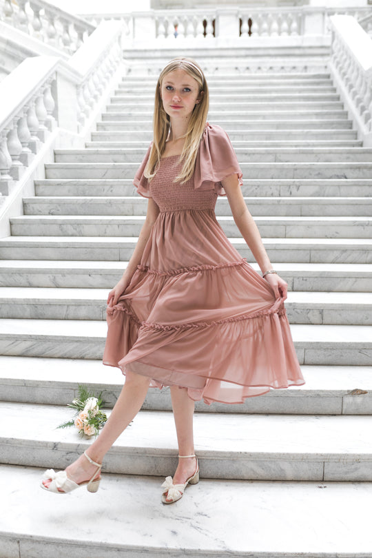 Ellie Dress in Dusty Rose