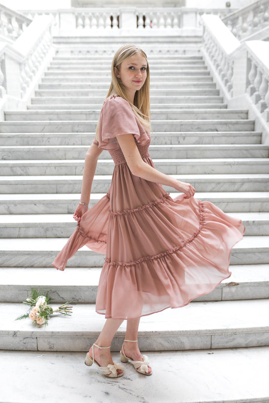 Ellie Dress in Dusty Rose