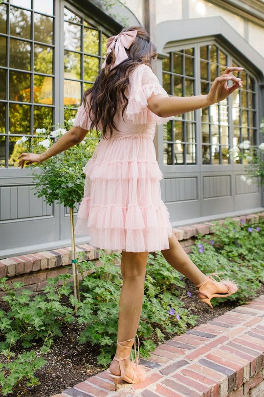 Short Whimsical Dress in Blush - FINAL SALE-Adult