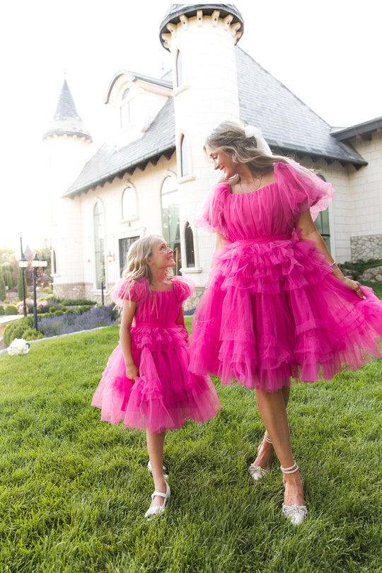 Mini Pixie Dress in Hot Pink