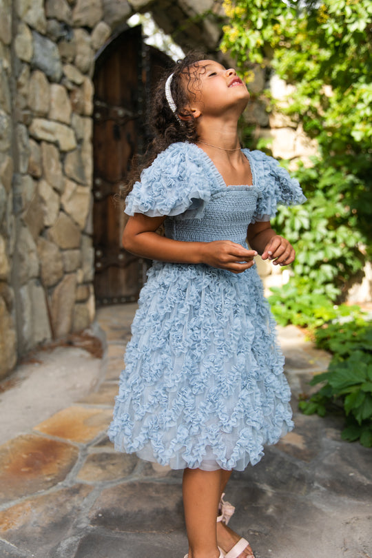 Mini Cloud Nine Dress in Powder Blue
