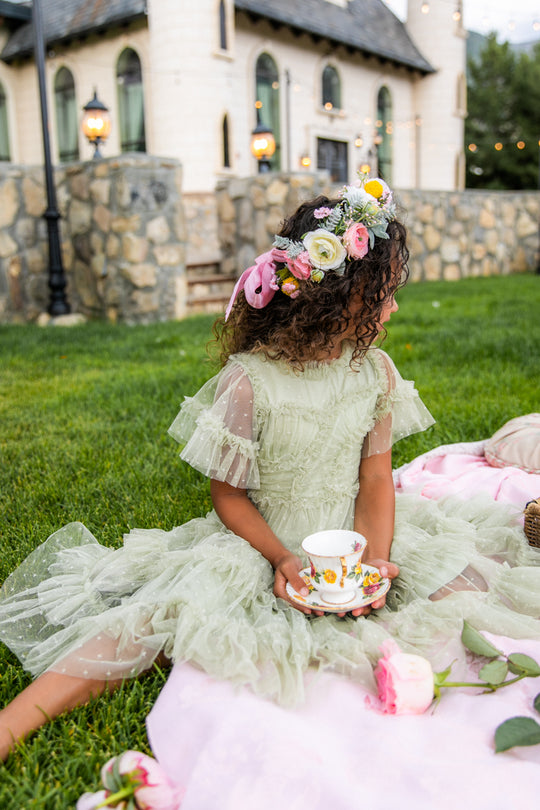 Mini Whimsical Dress in Sage