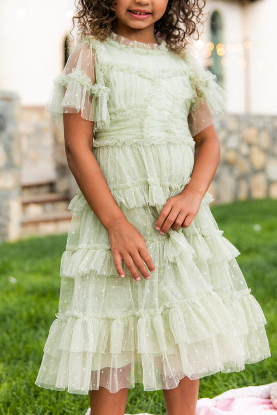 Mini Whimsical Dress in Sage