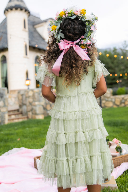 Mini Whimsical Dress in Sage
