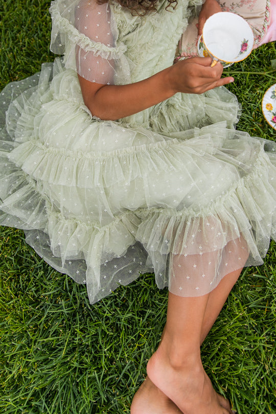 Mini Whimsical Dress in Sage