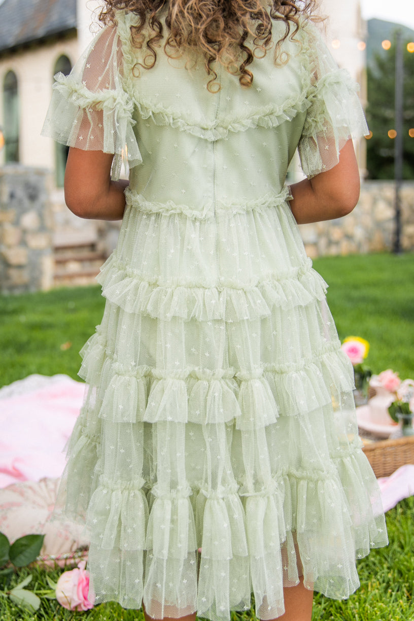 Mini Whimsical Dress in Sage