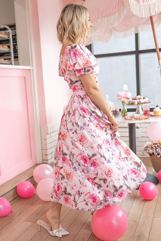 Ballerina Dress in Pink Floral