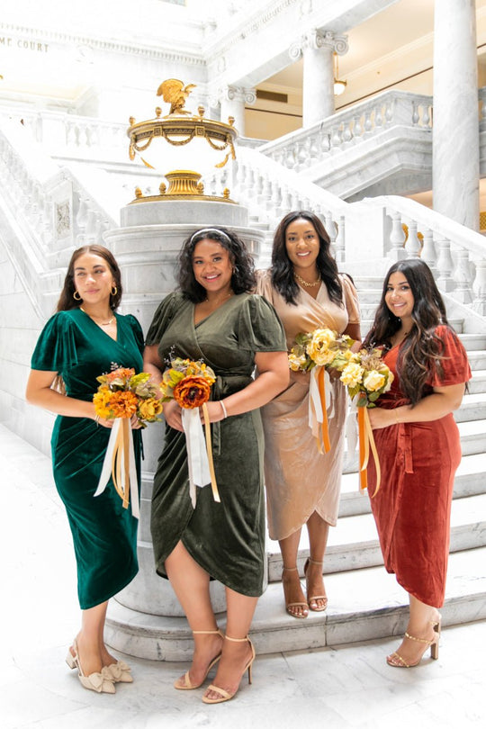 Lillie Dress in Champagne Velvet Dress - FINAL SALE-Adult