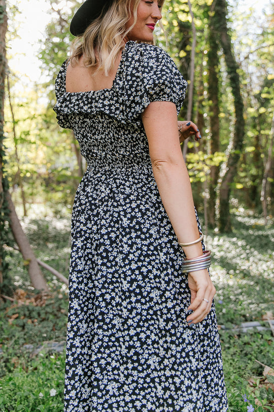 Rae Dress in Black Daisy