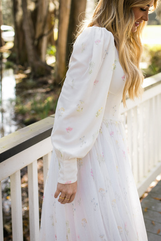 Florence Dress in White Floral