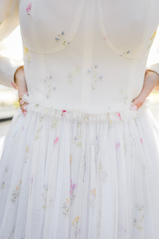 Florence Dress in White Floral