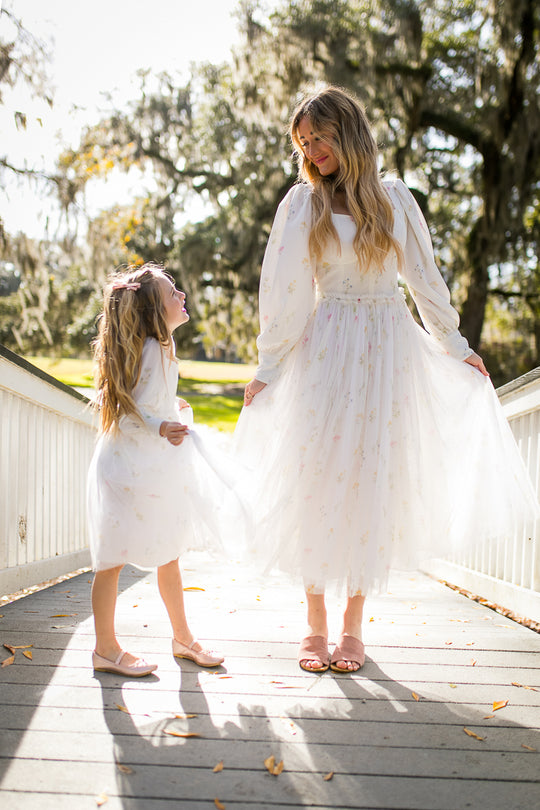 Florence Dress in White Floral