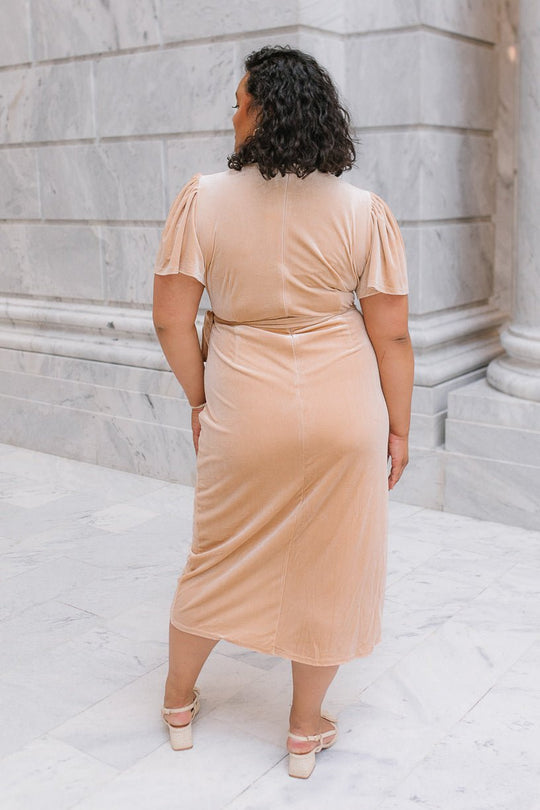 Lillie Dress in Champagne Velvet Dress - FINAL SALE-Adult