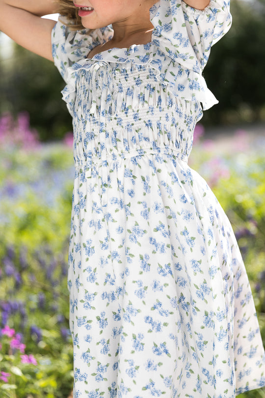 Mini Rae Dress in Blue Floral