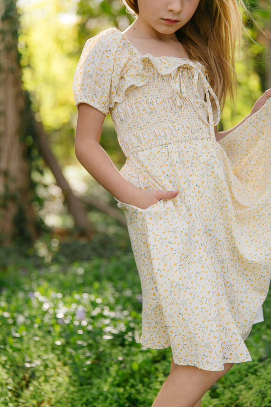 Mini Rae Dress in Yellow Floral